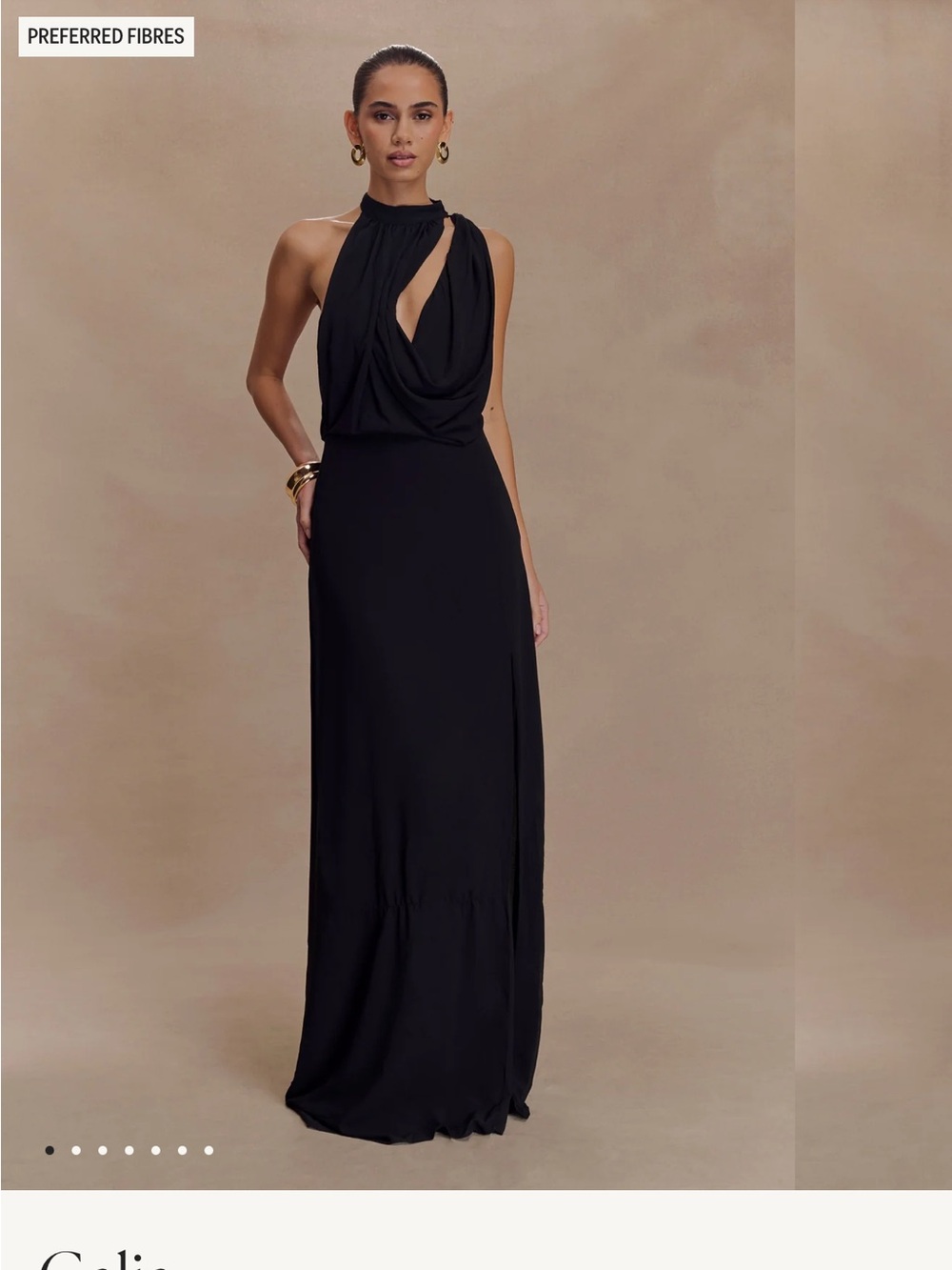 Meshki Black one shoulder dress.